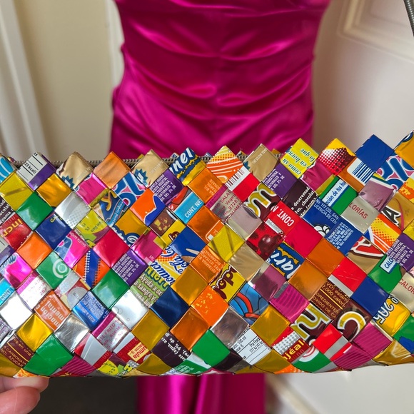 Handmade Candywrapper Multicolor Shoulder Bag - Picture 5 of 7